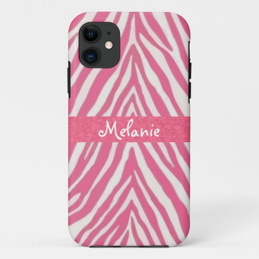 Hot-roze iPhone Monogram draagtas Case-Mate iPhone Case (Achterkant)