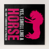Hot Roze Ja, ik ruik als een paard Legpuzzel (Horizontaal)