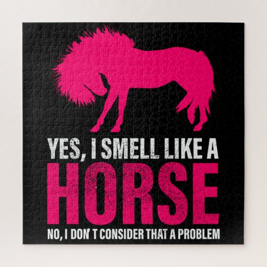 Hot Roze Ja, ik ruik als een paard Legpuzzel (Verticaal)