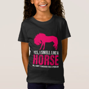 Hot-roze Ja, ik ruik als een paard T-shirt