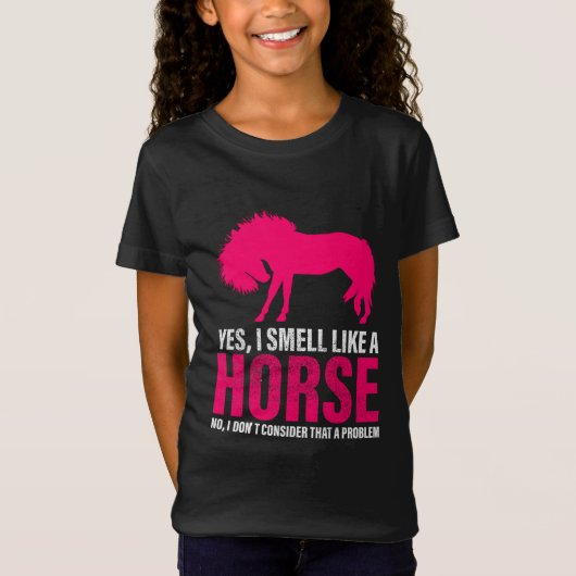 Hot-roze Ja, ik ruik als een paard T-shirt (Voorkant)