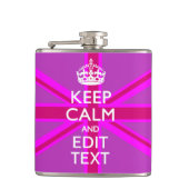 Hot-roze Je houdbare kalm bewerken Tekstvak Heupfles (Voorkant)