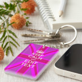 Hot-roze Je houdbare kalm bewerken Tekstvak Sleutelhanger (Voorkant Rechts)