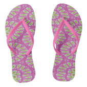 Hot-roze, kalkgroene en witte Pop Teenslippers (Voetbed)