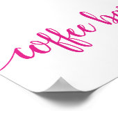 Hot-roze kalligrafie | Bubblegum Coffee Bar Poster (Hoek)