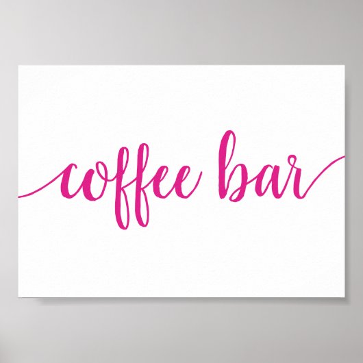 Hot-roze kalligrafie | Bubblegum Coffee Bar Poster (Voorkant)