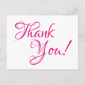 Hot-roze kalligrafie Weddenschap Bedankt Briefkaart (Voorkant)