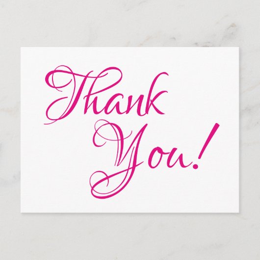Hot-roze kalligrafie Weddenschap Bedankt Briefkaart (Voorkant)