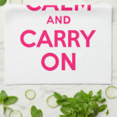 Hot-roze kalm houden en doorgaan theedoek (Gevouwen)