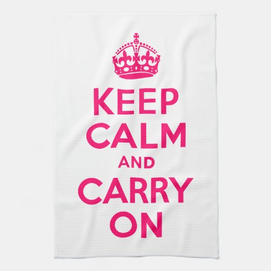 Hot-roze kalm houden en doorgaan theedoek (Verticaal)
