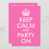 Hot-roze kalm houden en feest op zondag kaart (Voorkant / Achterkant)