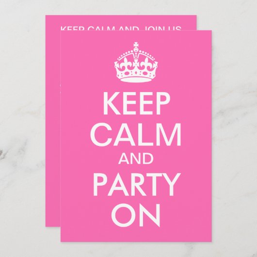 Hot-roze kalm houden en feest op zondag kaart (Voorkant / Achterkant)