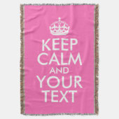 Hot-roze kalm houden en Jouw tekst Deken (Voorkant Verticaal)