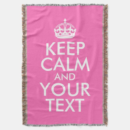 Hot-roze kalm houden en Jouw tekst Deken (Voorkant Verticaal)