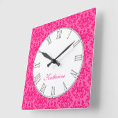 Hot-roze kangoeroe paw damesnaam muur klok (Hoek)