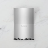 Hot Roze Kant Damast & Bow Dank u kaart (Binnen)