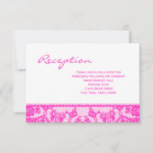 Hot Roze Kant en Witte Ontvangst Info Kaart (Voorkant)