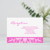 Hot Roze Kant en Witte Ontvangst Info Kaart (Staand voorkant)