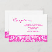 Hot Roze Kant en Witte Ontvangst Info Kaart (Voorkant / Achterkant)