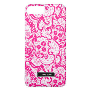 Hot Roze Kant Patroon Custom iPhone 8 Plus Hoesje