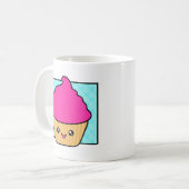 Hot-roze Kawaii Cupcake Mok (Voorkant links)