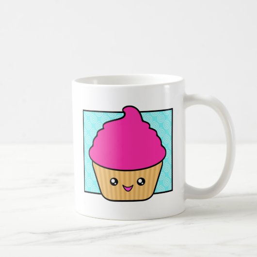 Hot-roze Kawaii Cupcake Mok (Rechts)