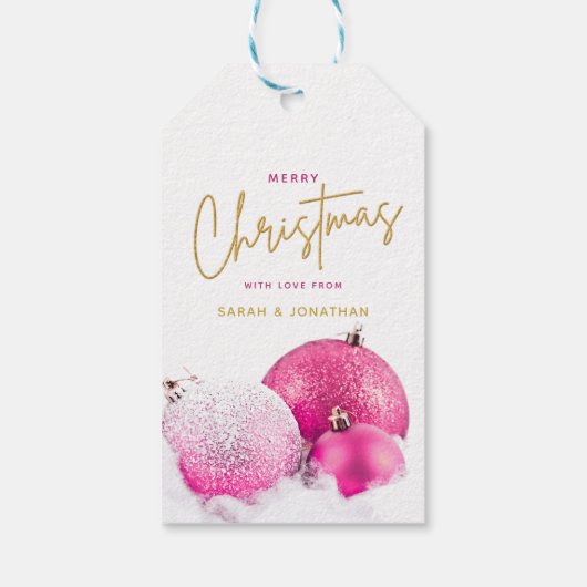 Hot-Roze kerstcadeautjes Cadeaulabel (Achterkant)