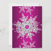 Hot-roze kerstfeest Crystal Snowflake Kaart (Achterkant)