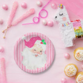 Hot-roze  kerstfeestdag papieren bordje (Feest)