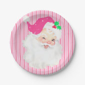 Hot-roze  kerstfeestdag papieren bordje (Voorkant)