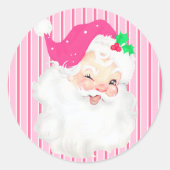 Hot-roze  kerstkerstbeker ronde sticker (Voorkant)
