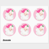Hot-roze  kerstkerstbeker ronde sticker (Vel)