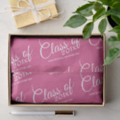 Hot-roze - Klasse met aangepast jaar en middelbare Tissuepapier (Geschenk)