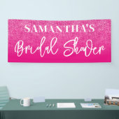 Hot-roze kleurenblok Glitter-Vrijgezellenfeest Spandoek (Beurs)