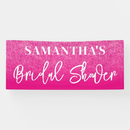 Hot-roze kleurenblok Glitter-Vrijgezellenfeest Spandoek (Horizontaal)