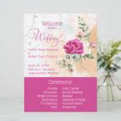 Hot-roze kleurenplasma-weddenschap kaart (Staand voorkant)