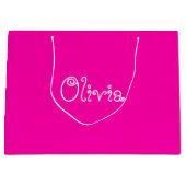 Hot-roze kleurentas met Baby shower Groot Cadeauzakje (Voorkant)