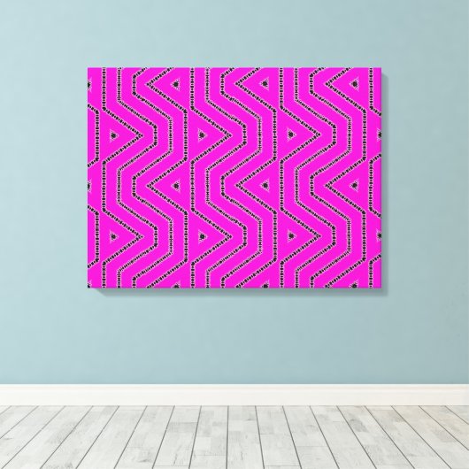 Hot-roze kleurenzwart, grafisch ontwerper canvas afdruk (Insitu (Houten vloer))
