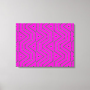 Hot-roze kleurenzwart, grafisch ontwerper canvas afdruk