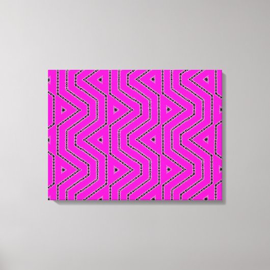 Hot-roze kleurenzwart, grafisch ontwerper canvas afdruk (Voorkant)