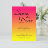 Hot-roze koraal en gele ombre Opslaan datum Kaart (Staand voorkant)