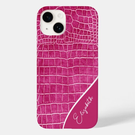 Hot-roze krokodil Aangepast Case-Mate iPhone Case (Achterkant)