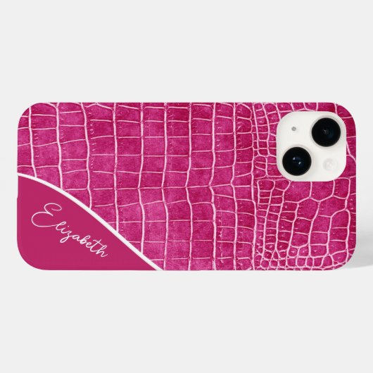 Hot-roze krokodil Aangepast Case-Mate iPhone Case (Achterkant (horizontaal))