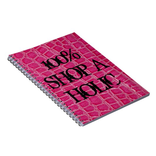 Hot-roze krokodille Huid Faux Spiral notebook Notitieboek (Rechterzijde)