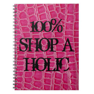 Hot-roze krokodille Huid Faux Spiral notebook Notitieboek