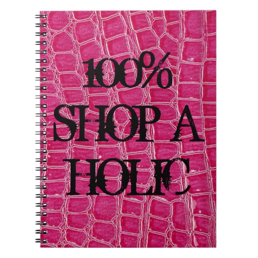 Hot-roze krokodille Huid Faux Spiral notebook Notitieboek (Voorkant)