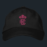 Hot-roze kroongeborduurd Pet Monogram zwart Pet<br><div class="desc">Voeg uw initialen aan deze douane monogrammed sjabloon van het pet toe. Veel andere kleuren zijn ook beschikbaar.</div>