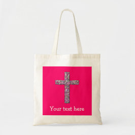  hot-roze kruis tote bag