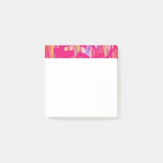 Hot Roze kunst witte noot pads Post-it® Notes (Voorkant)