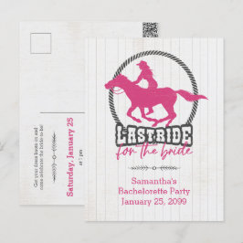 Hot-roze laatste rij voor het bride Briefkaart